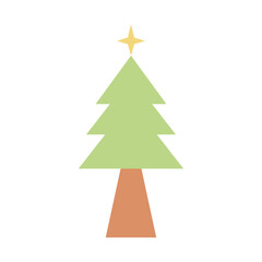 christmas tree illustration with pastel colors