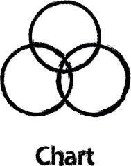 bubble chart icon grunge style vector