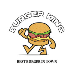 Burger Retro Mascot Character