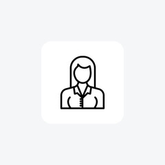 Businesswoman, Entrepreneur, line icon, outline icon, pixel perfect icon