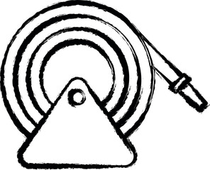 Firefighter, fire hose two color icon grunge style vector