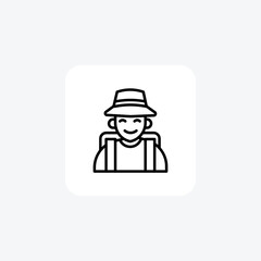 Traveler, Travel, Adventure, line icon, outline icon, pixel perfect icon