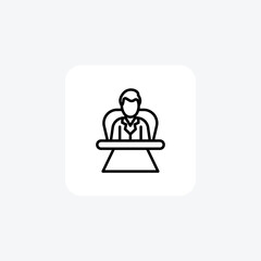 Boss, Leadership, Management, Supervisor, line icon, outline icon, pixel perfect icon