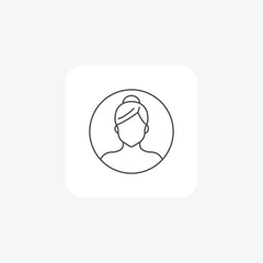 Female, Woman, thin line icon, grey outline icon, pixel perfect icon