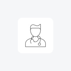 Doctor, Medicine, Healthcare, thin line icon, grey outline icon, pixel perfect icon