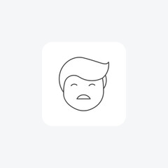 Sadness, Emotions, Melancholy, thin line icon, grey outline icon, pixel perfect icon