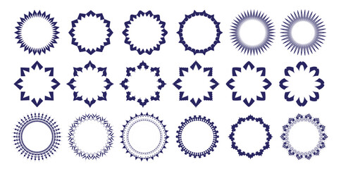 Set of Ornate Frames Price tag Icons, Promotion sale, quality mark, discount stickers, Stars Frames Vector illustrations