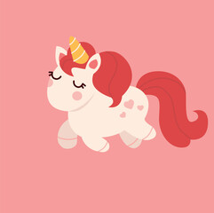 unicorn.cartoon unicorn. Design element for postcards, posters, banners and other purposes