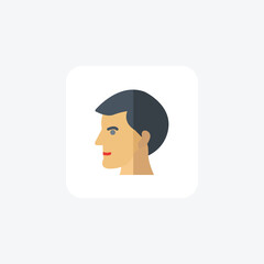 User, man face flat color icon, pixel perfect icon