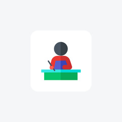 Writer, Writing, Authorship, flat color icon, pixel perfect icon