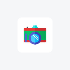 Photography, Photographer, flat color icon, pixel perfect icon
