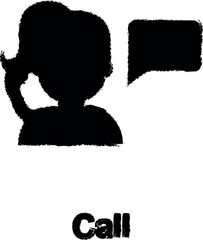 conversation, call, female color icon grunge style vector