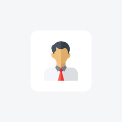 Employee, Employment, Work flat color icon, pixel perfect icon