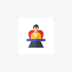 Boss, Leadership, Management, Supervisor, flat color icon, pixel perfect icon