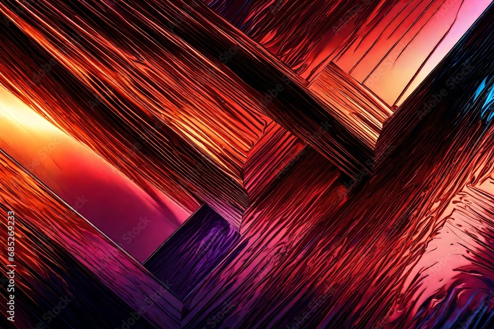Poster create a visually stimulating image of a metallic gradient texture, exploring the interplay of light