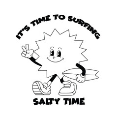 Surf Retro Mascot Character