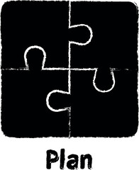 Friendship, plan icon grunge style vector