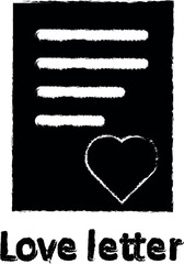 Obraz premium Friendship, love letter icon grunge style vector