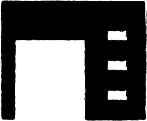 Obraz premium computer table glyph icon grunge style vector