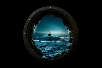 Aqua Enchantment Keyhole Perspective into the Ocean's Charm