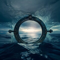 Aquatic Arch Keyhole Perspective of the Ocean on a Rocky Island