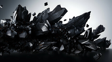 Shards of diamond on a light background,Generative Ai.