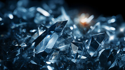 Shards of diamond on a light background,Generative Ai.