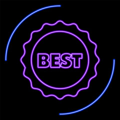 best neon sign, modern glowing banner design, colorful modern design trends on black background. Vector illustration.