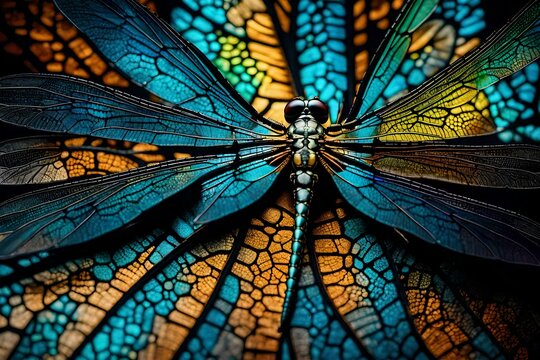 Produce a visually stunning graphic resource showcasing the intricate textures of a dragonfly wing. 