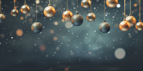 christmas background with balls and snowflakes celebration invitation gift card wallpaper