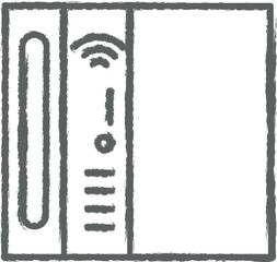 Door, technology icon grunge style vector