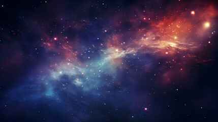 surreal abstract space background, colorful galaxy and lights ,Generated with AI.