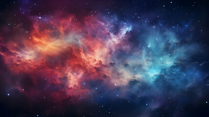 Naklejka premium surreal abstract space background, colorful galaxy and lights ,Generated with AI.