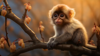 Little monkey on the tree