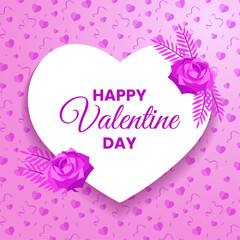 Valentine Day Greeting design with heart shape
