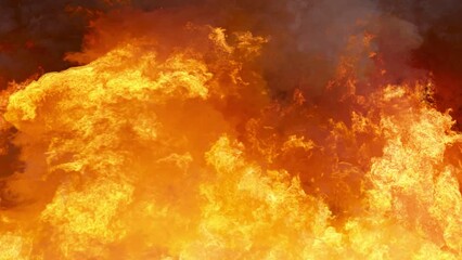 fire wall of smoke and fire , fire flame background render 3d
