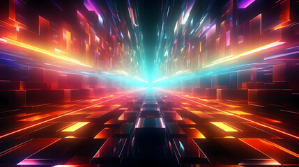 Retro futuristic neon colors abstract background,Generated by AI