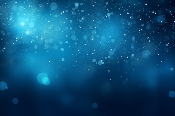 Blue glow particle abstract bokeh background. Generative Ai.