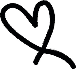 heart hand drawn icon grunge style vector