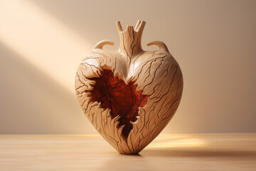 coeur brisé ouvert, maladie cardiaque, tako tsubo, insuffisance cardiaque ou infarctus du myocarde - obrazy, fototapety, plakaty