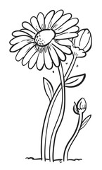 Daisy Flower Vector Illustrations. Simple line art style icon. Easy to edit. You can change the color you like