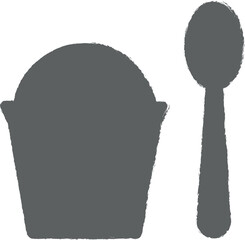 ice cream with spoon colored dusk style icon grunge style vector