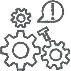 Industry flat, crash, damage, engine, gear, industry repair work icon grunge style vector