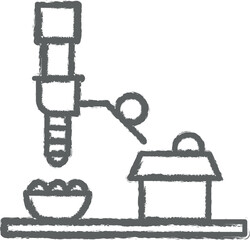 Industry flat, machine, industrial, automation, robot technology icon grunge style vector