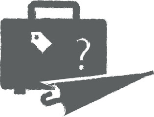 Insurance, belongings, forget, lost, travel icon grunge style vector