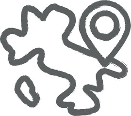 Italy, location icon grunge style vector