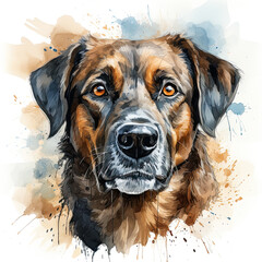 watercolor Anatolian Shepherd Dog clipart, Generative Ai