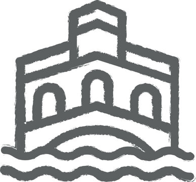 gray bridge over water, brushstroke style clip art preview
