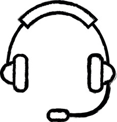 headphone operator icon grunge style vector