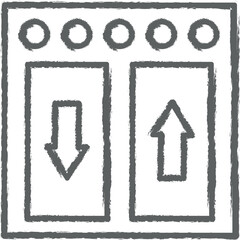 elevator, mall icon grunge style vector